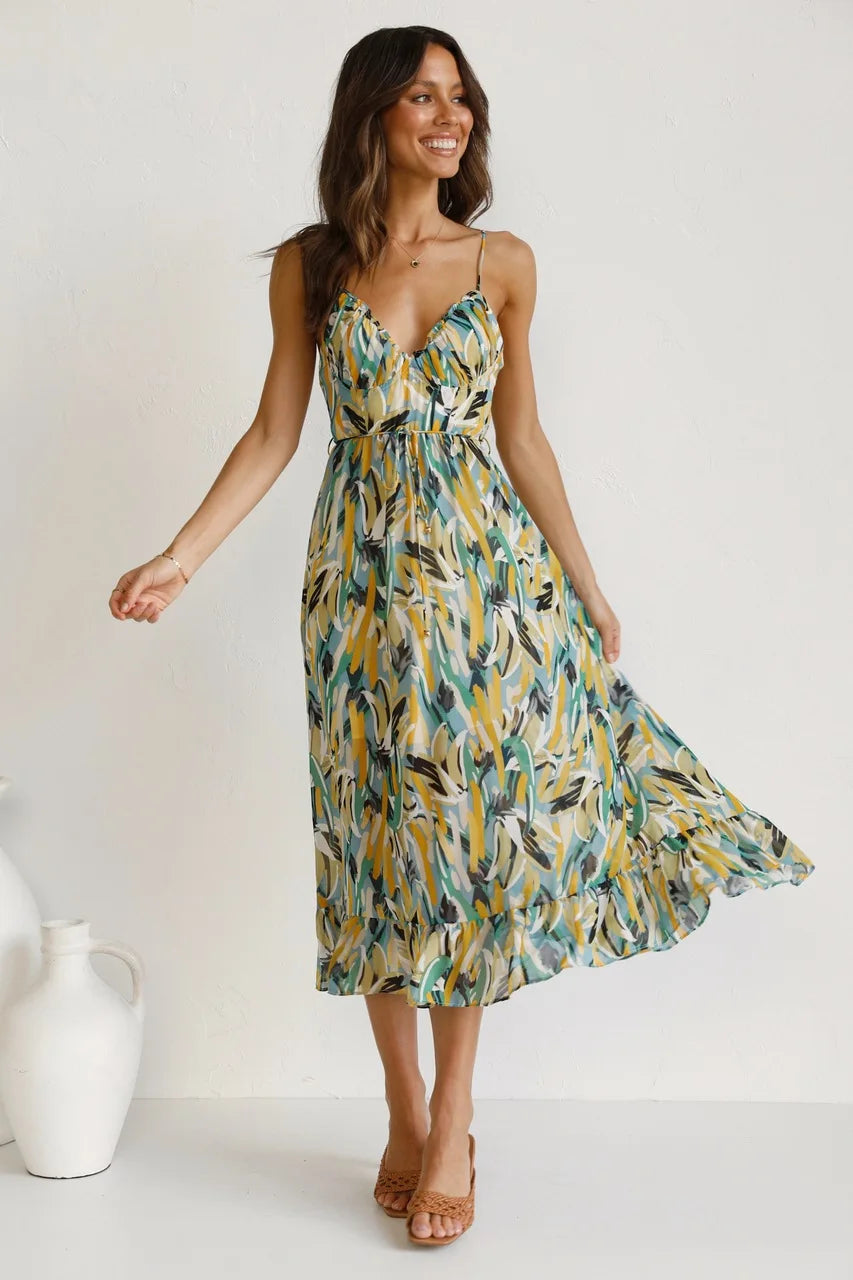 Women's Dress | Adjustable-style Shoulder Straps Midi