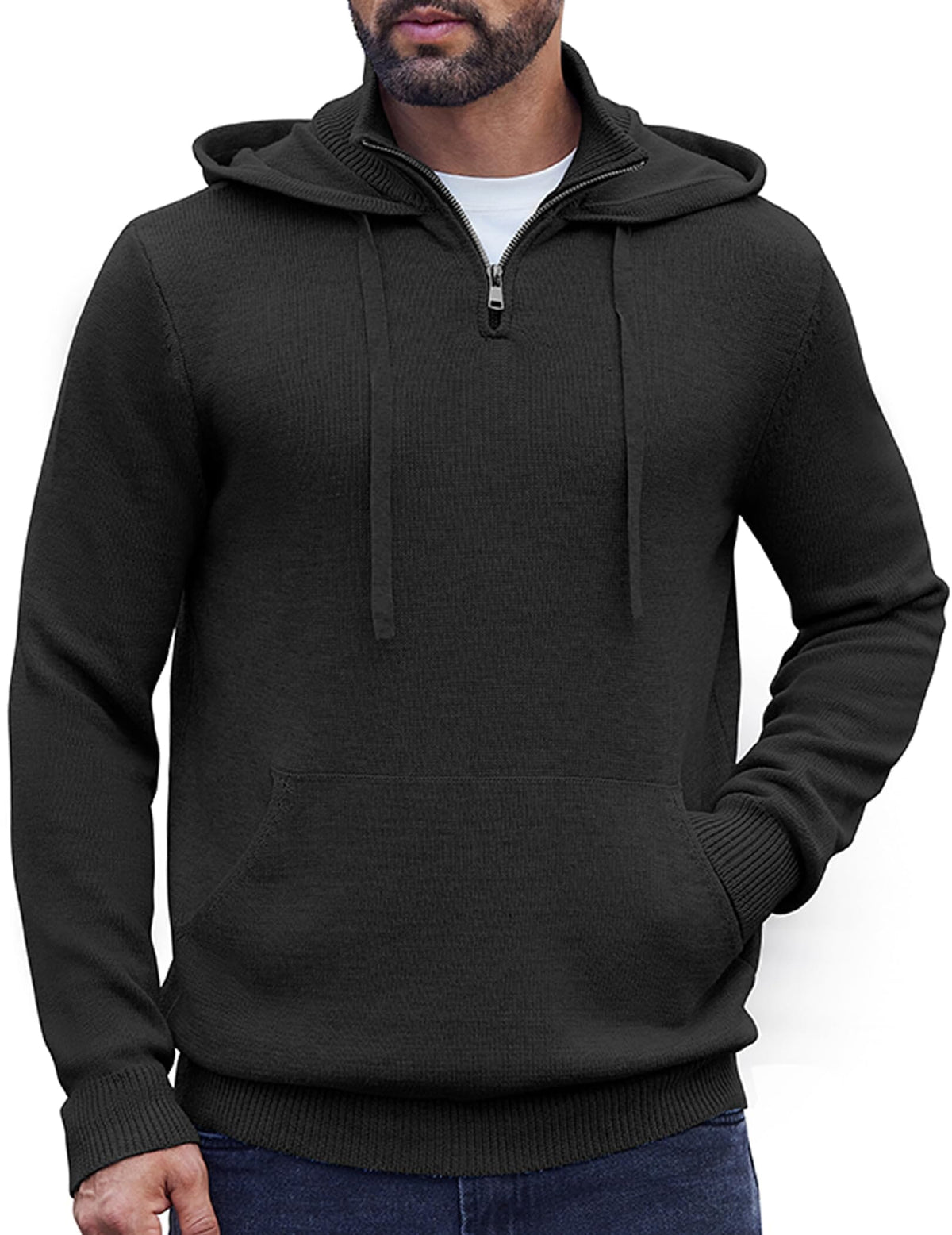 Men's Knit Casual Turtleneck Sweater – Black