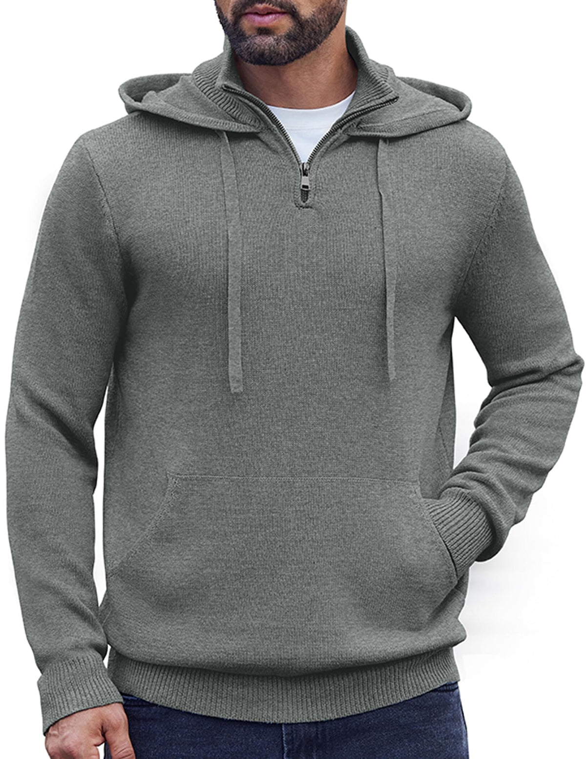 Men's Knit Casual Turtleneck Sweater – Dark Gray