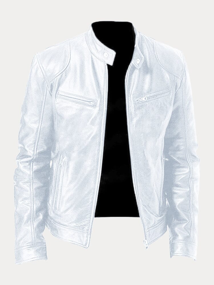 Men's Biker Zip Casual Moto Jacket – detail