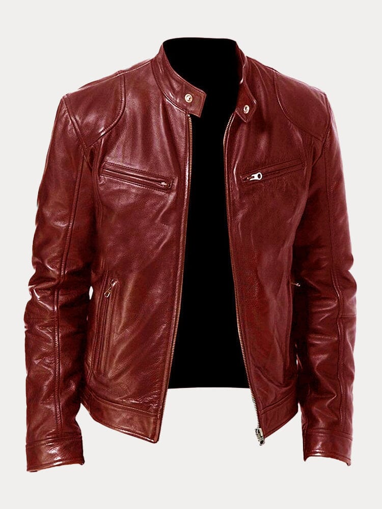 Men's Biker Zip Casual Moto Jacket – detail