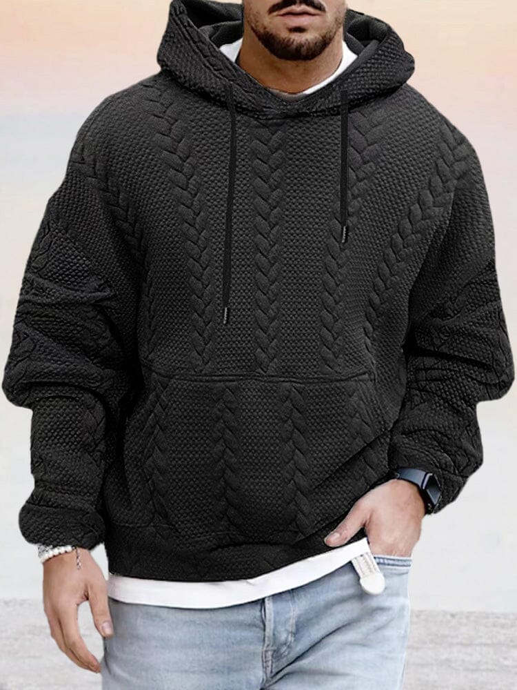 Men's Cotton Blend Relaxed-Fit Hoodie – Black