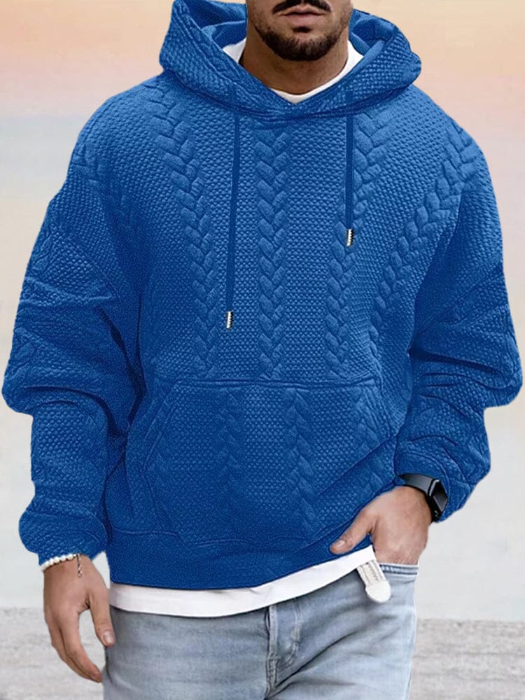 Men's Cotton Blend Relaxed-Fit Hoodie – Blue