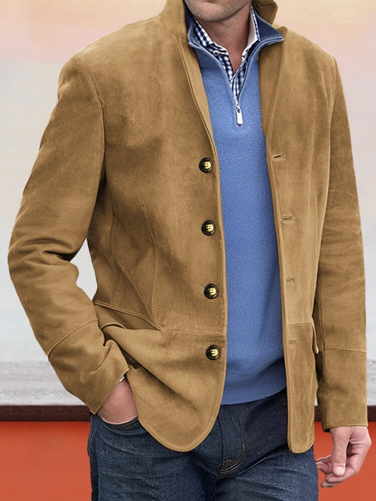 Men's Faux Suede Casual Jacket – detail