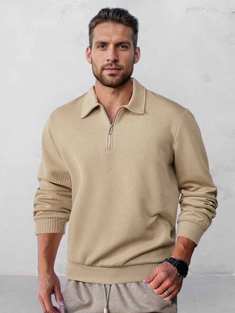 Men's Diamond-Quilted Casual Shirt – Khaki