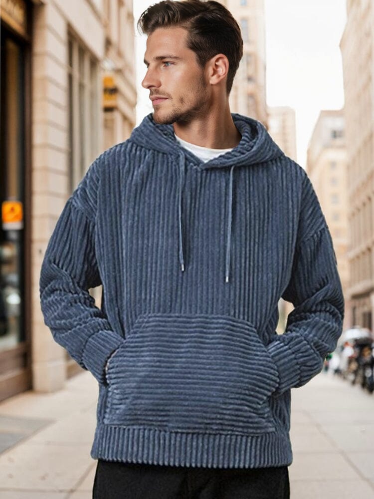 Men's Casual Corduroy Hoodie – Relaxed Fit