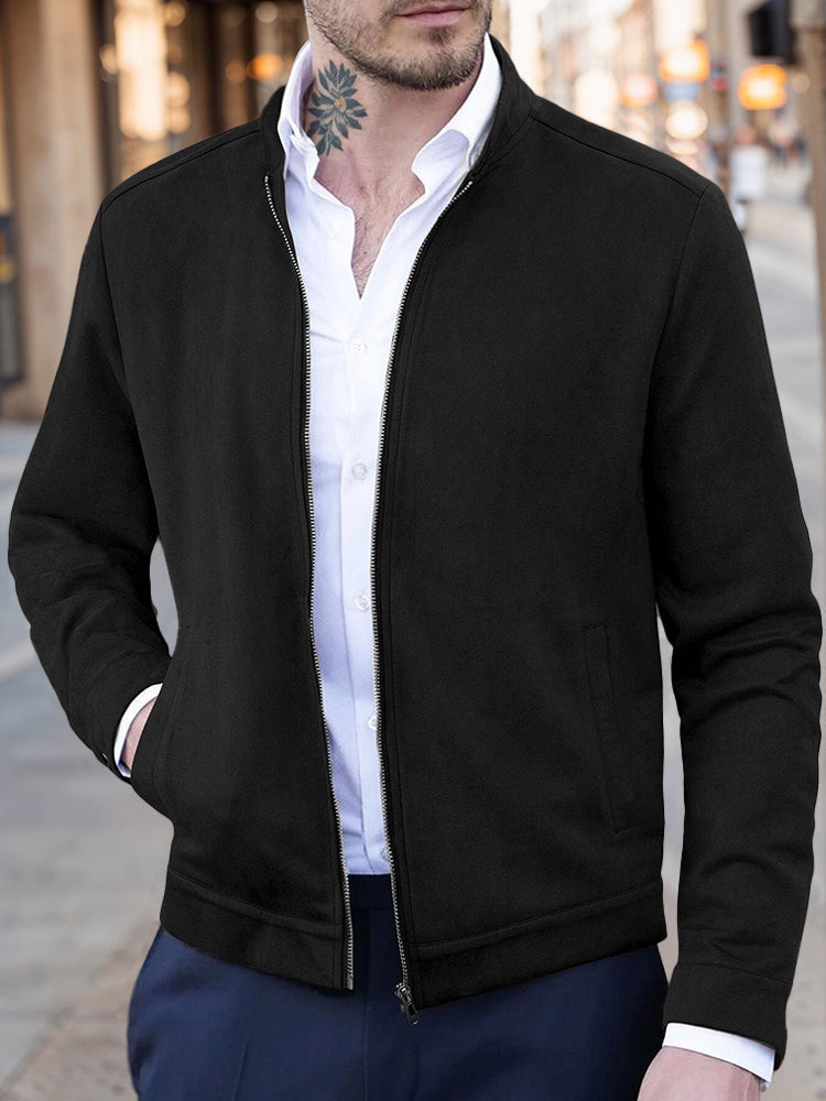 Men's Faux Suede Classic Jacket – Black