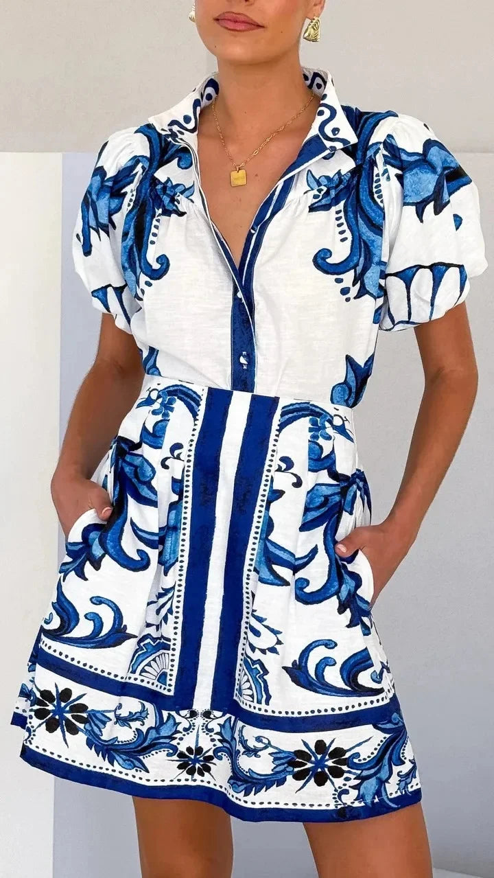 Sidonie | Women's Mini Sundress | Puff Sleeve Floral