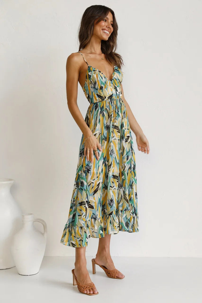 Women's Dress | Adjustable-style Shoulder Straps Midi