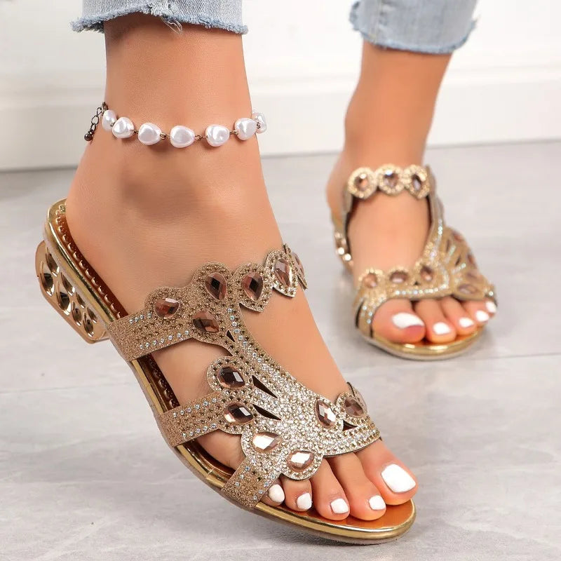 Sandals For Women | Decorative Strap Block Heel Style