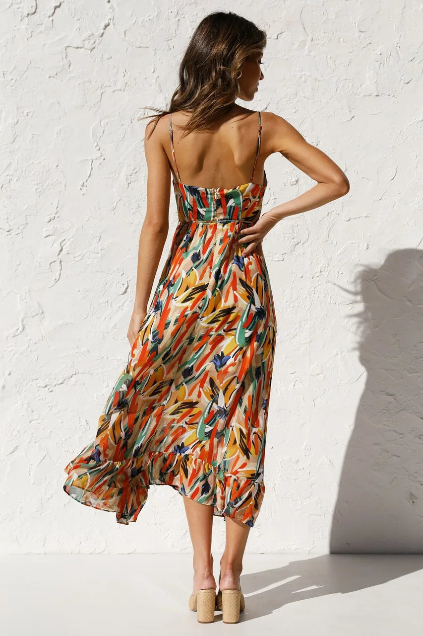 Women's Dress | Adjustable-style Shoulder Straps Midi