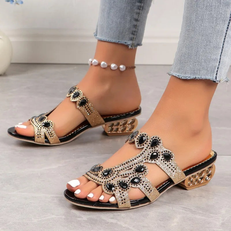 Sandals For Women | Decorative Strap Block Heel Style