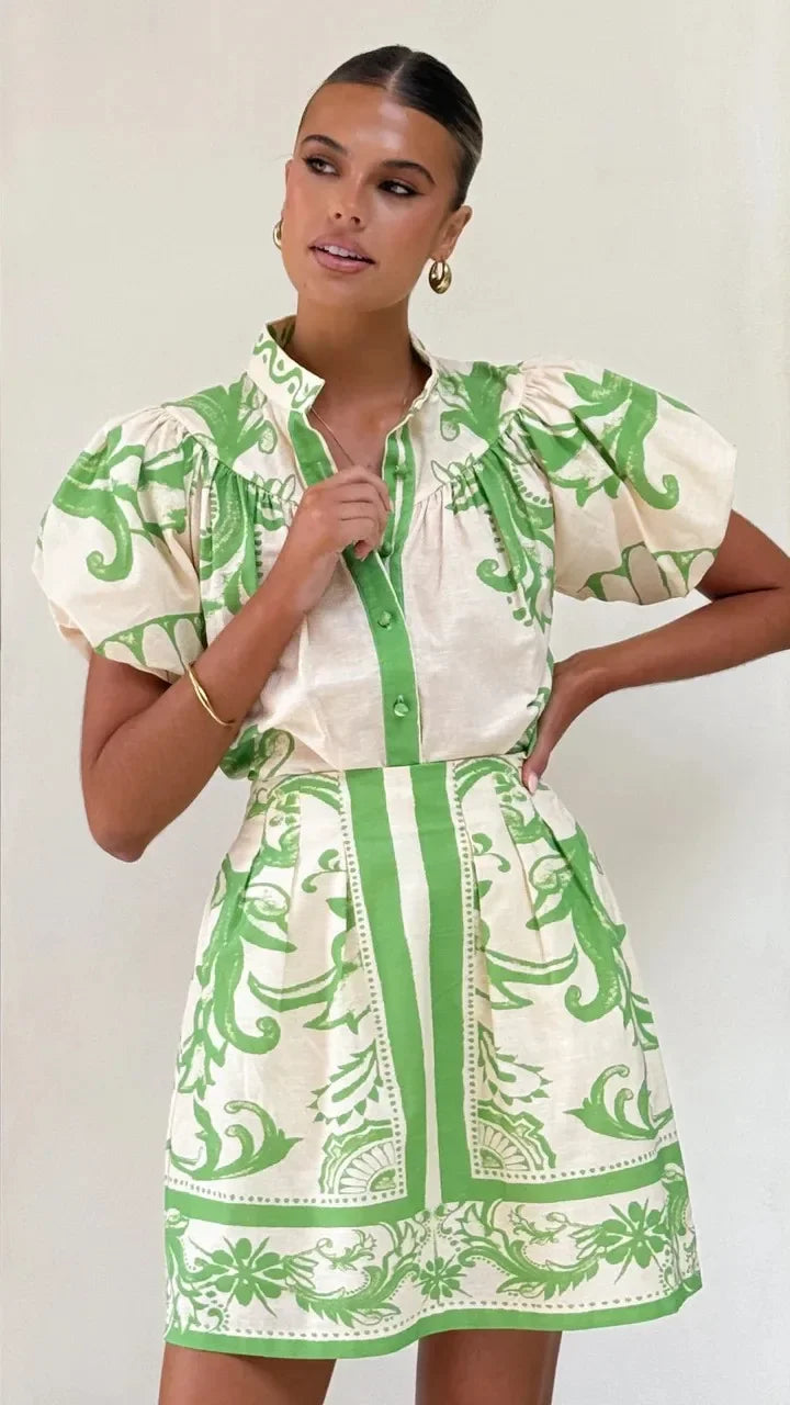 Sidonie | Women's Mini Sundress | Puff Sleeve Floral