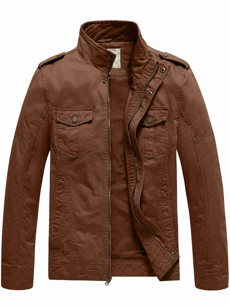 Men's Cotton Casual Jacket – Coffee
