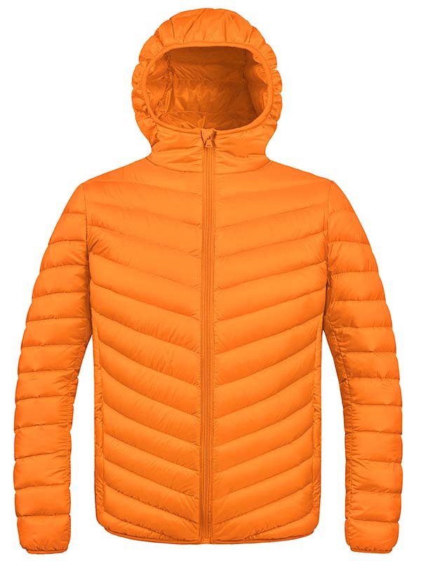 Men's Padded Hooded Lightweight Warm Quilted Jacket – Orange
