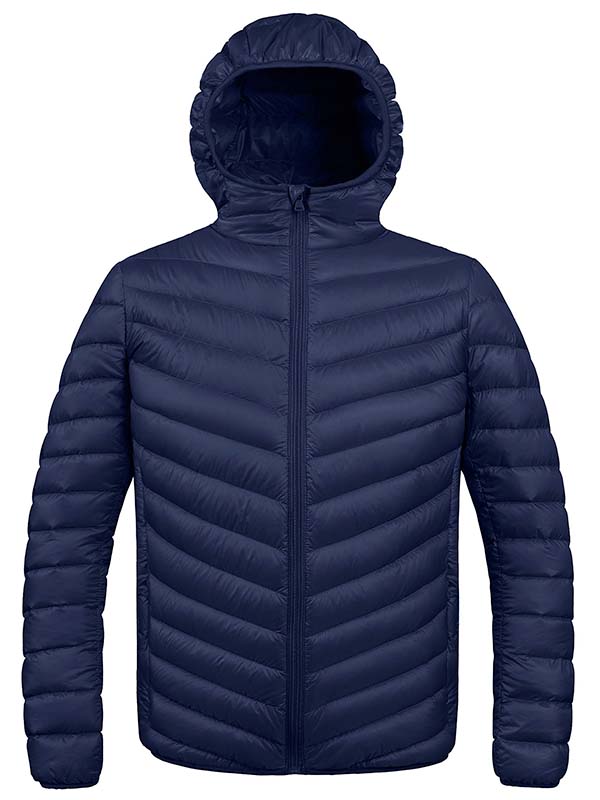 Men's Padded Hooded Lightweight Warm Quilted Jacket – Navy