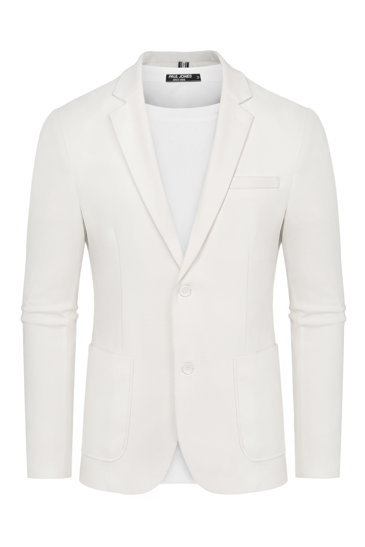 Men's Knit Lightweight Two-Button Unlined Blazer – White
