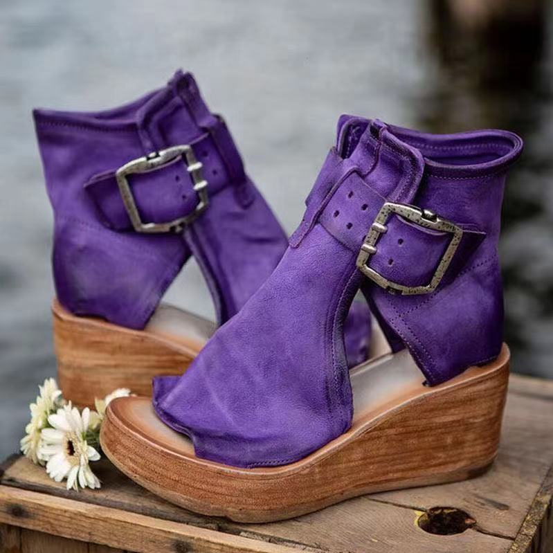 Sandals For Women | Buckle Strap Wedge Style