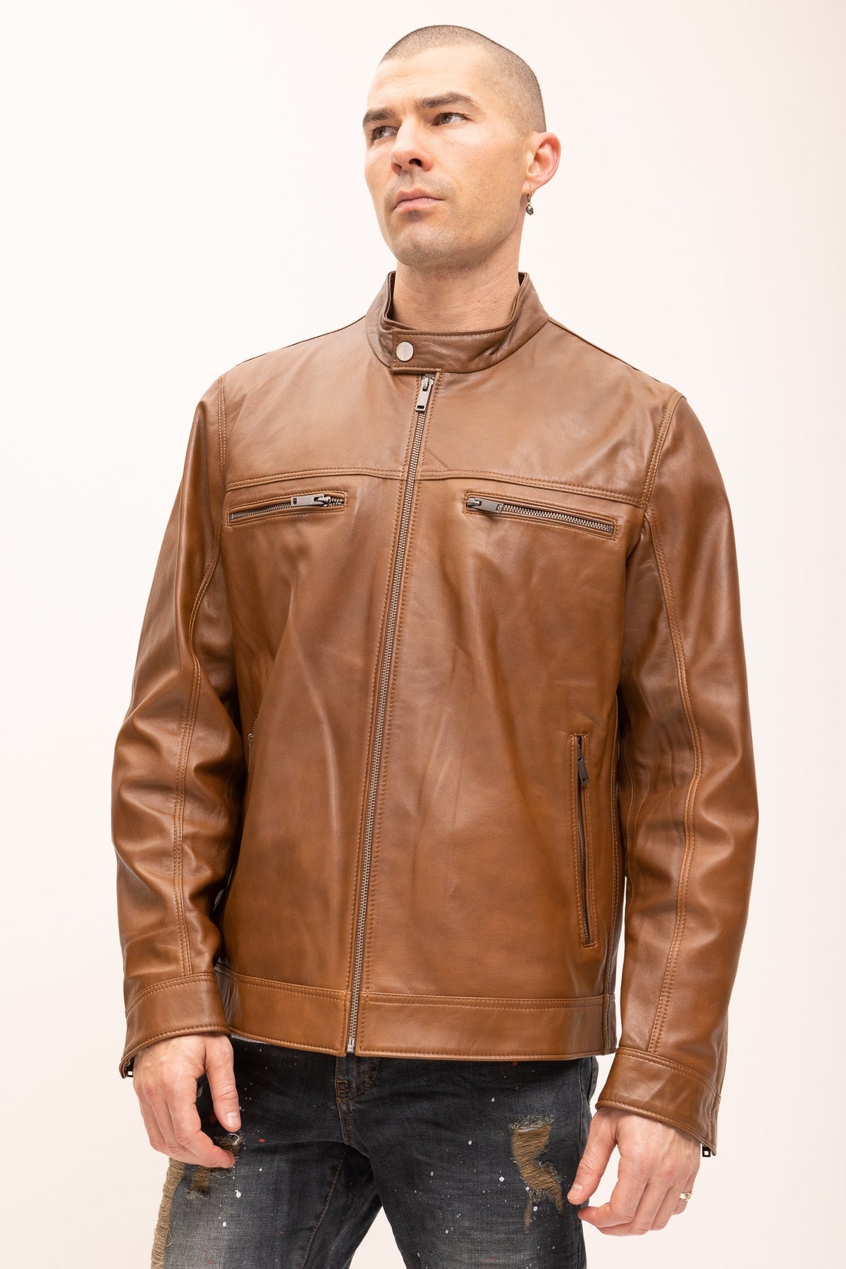 Men's Leather Moto Jacket