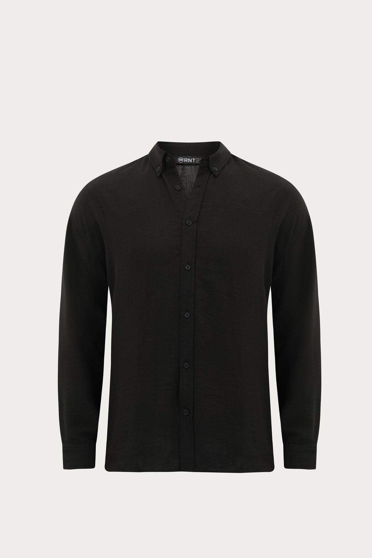 Men's Cotton Relaxed-Fit Shirt – Black