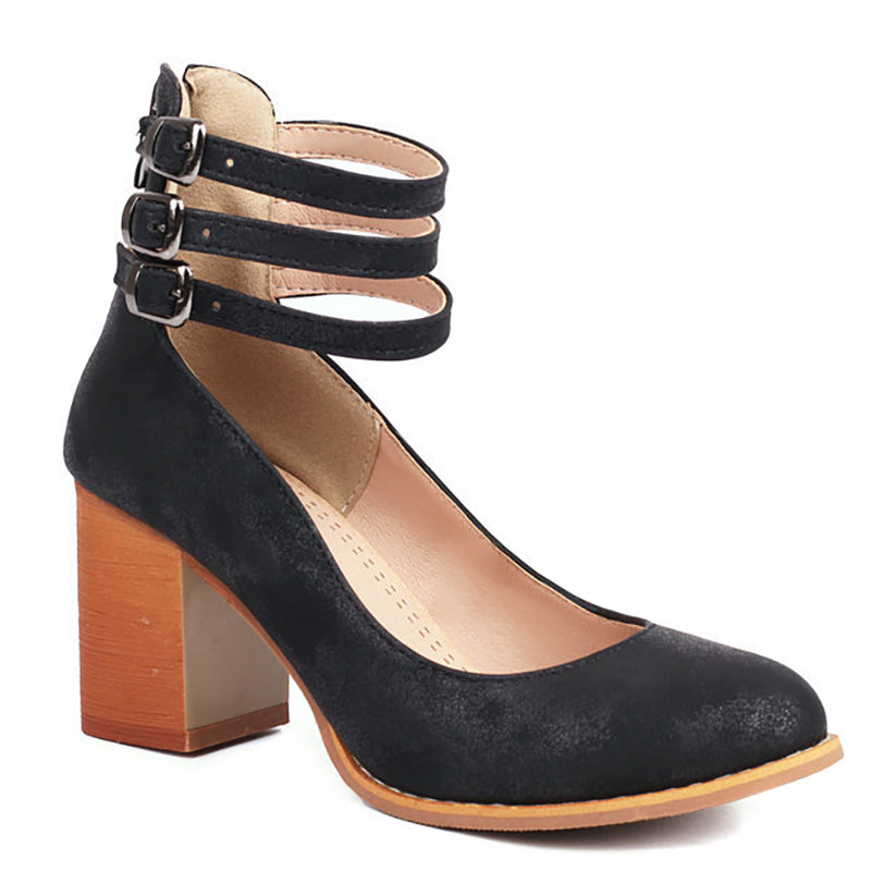 Noor | Heels For Women | Ankle Strap Block Heel
