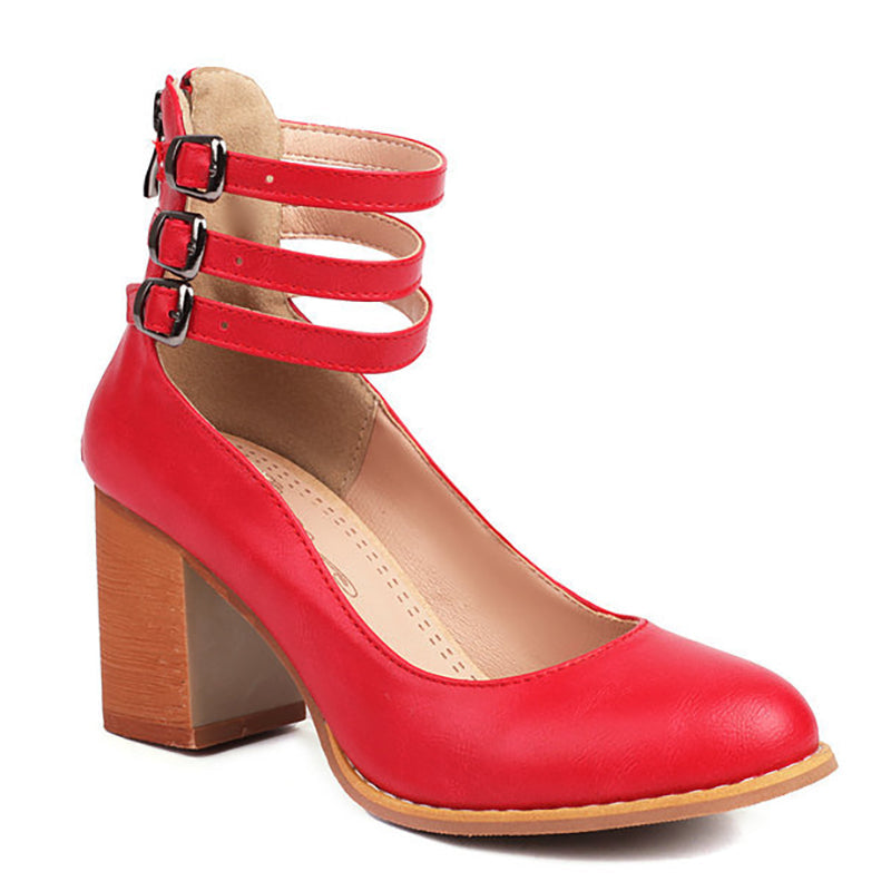 Noor | Heels For Women | Ankle Strap Block Heel