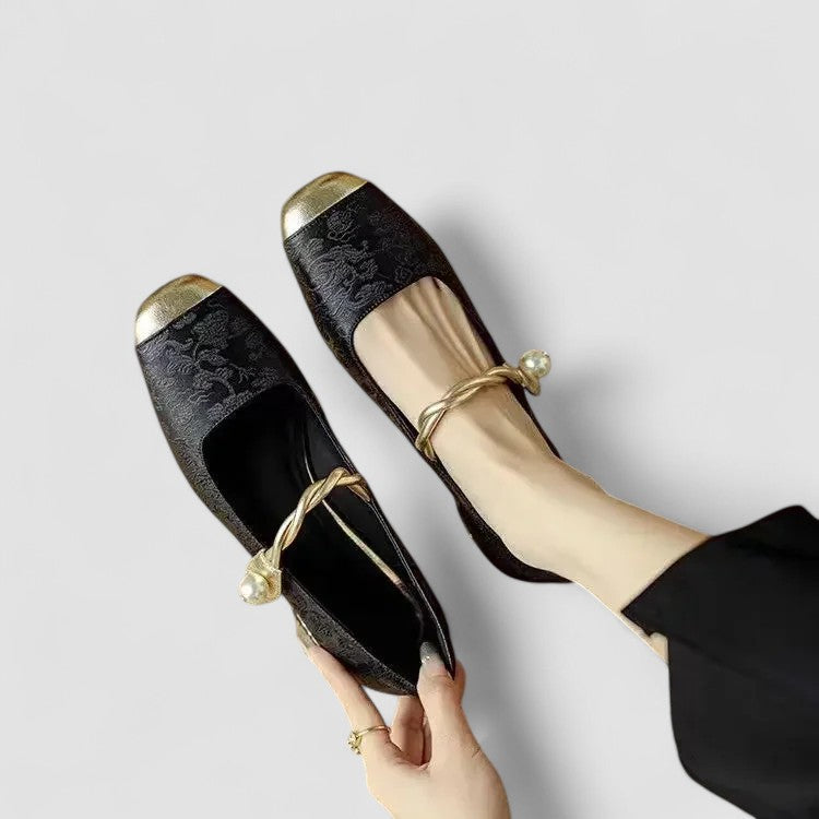 Ivy | Mary Jane Shoes for Women | Metallic Accents