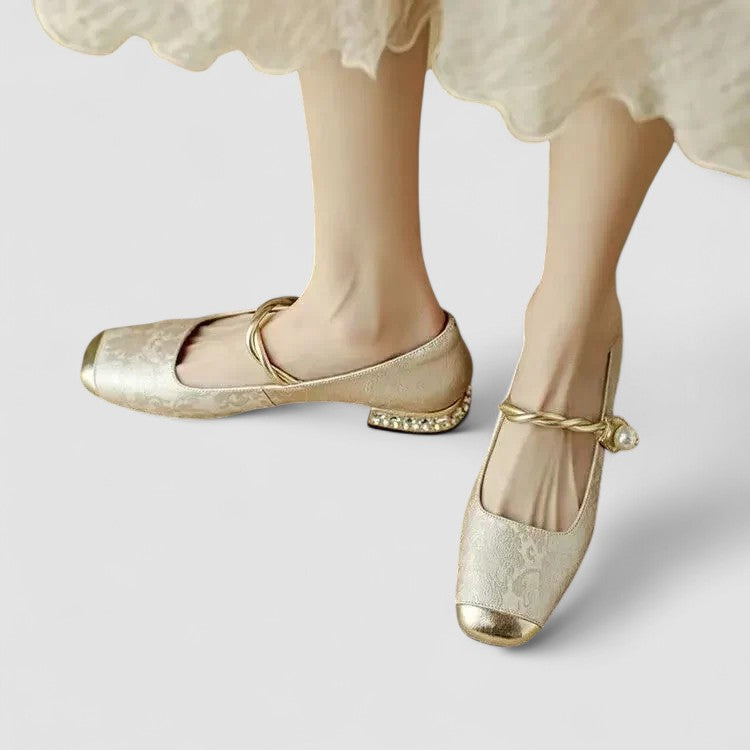 Ivy | Mary Jane Shoes for Women | Metallic Accents