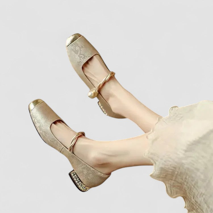 Ivy | Mary Jane Shoes for Women | Metallic Accents