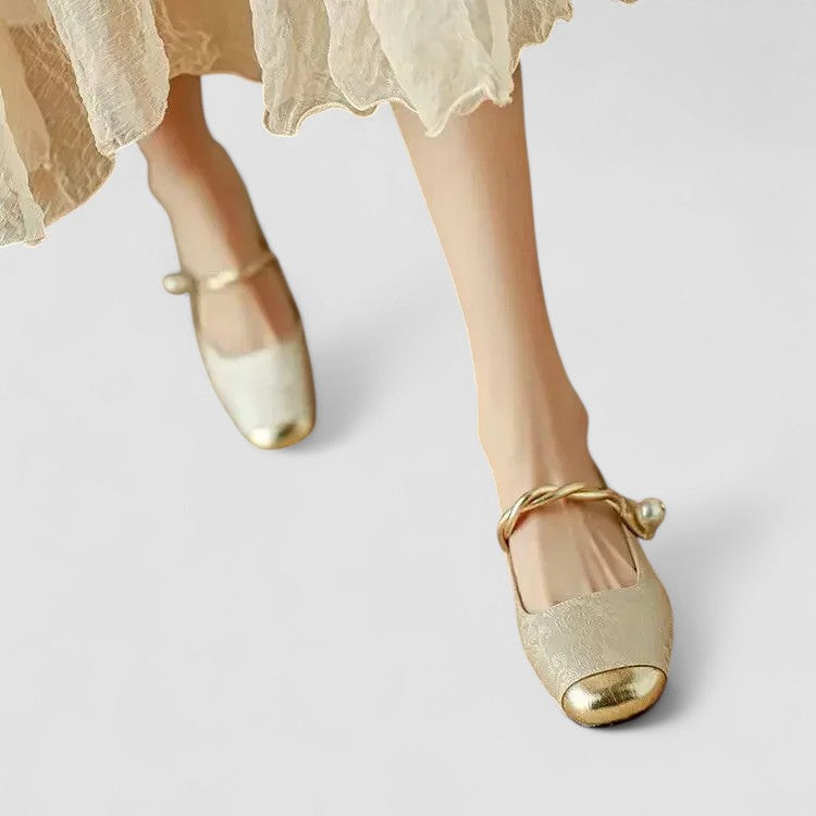 Ivy | Mary Jane Shoes for Women | Metallic Accents