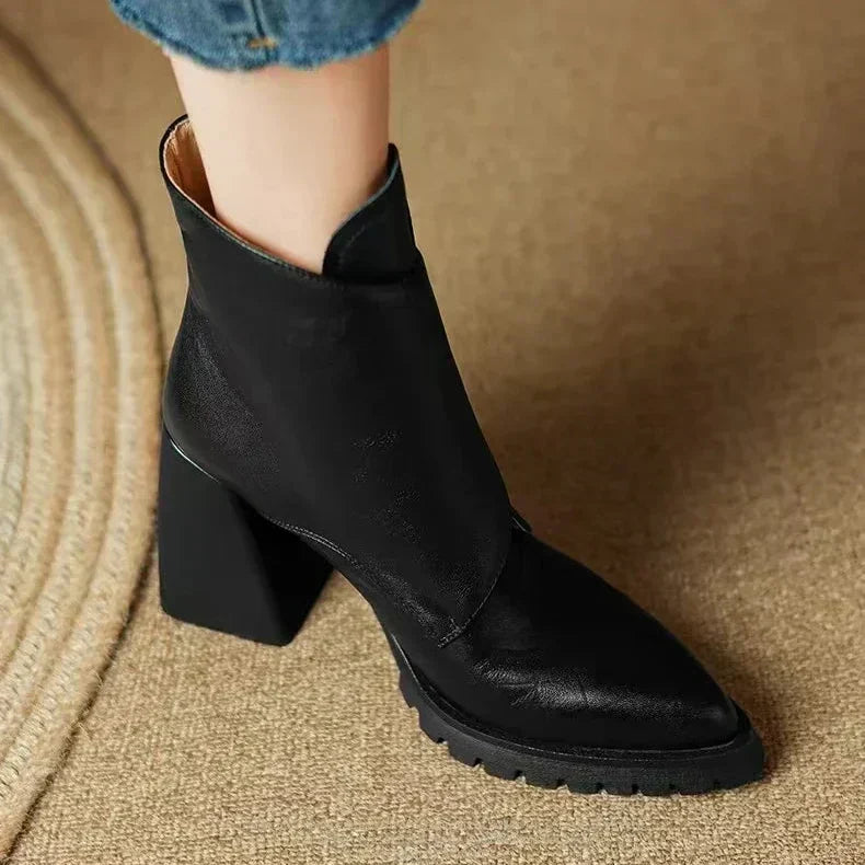 Boots For Women | Ankle Block Heel With Strap Detail
