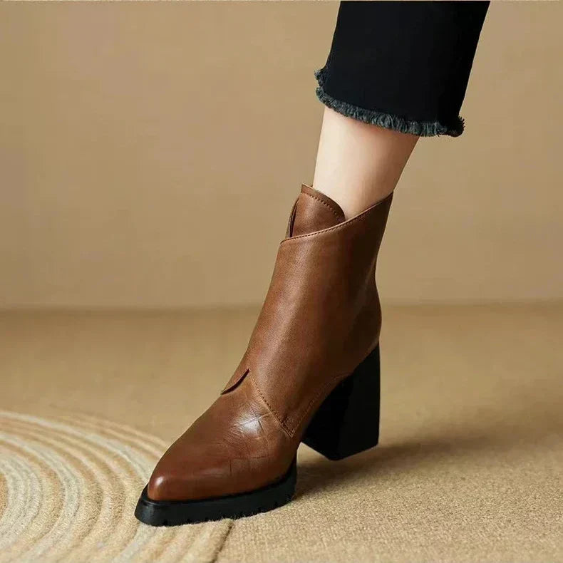Boots For Women | Ankle Block Heel With Strap Detail