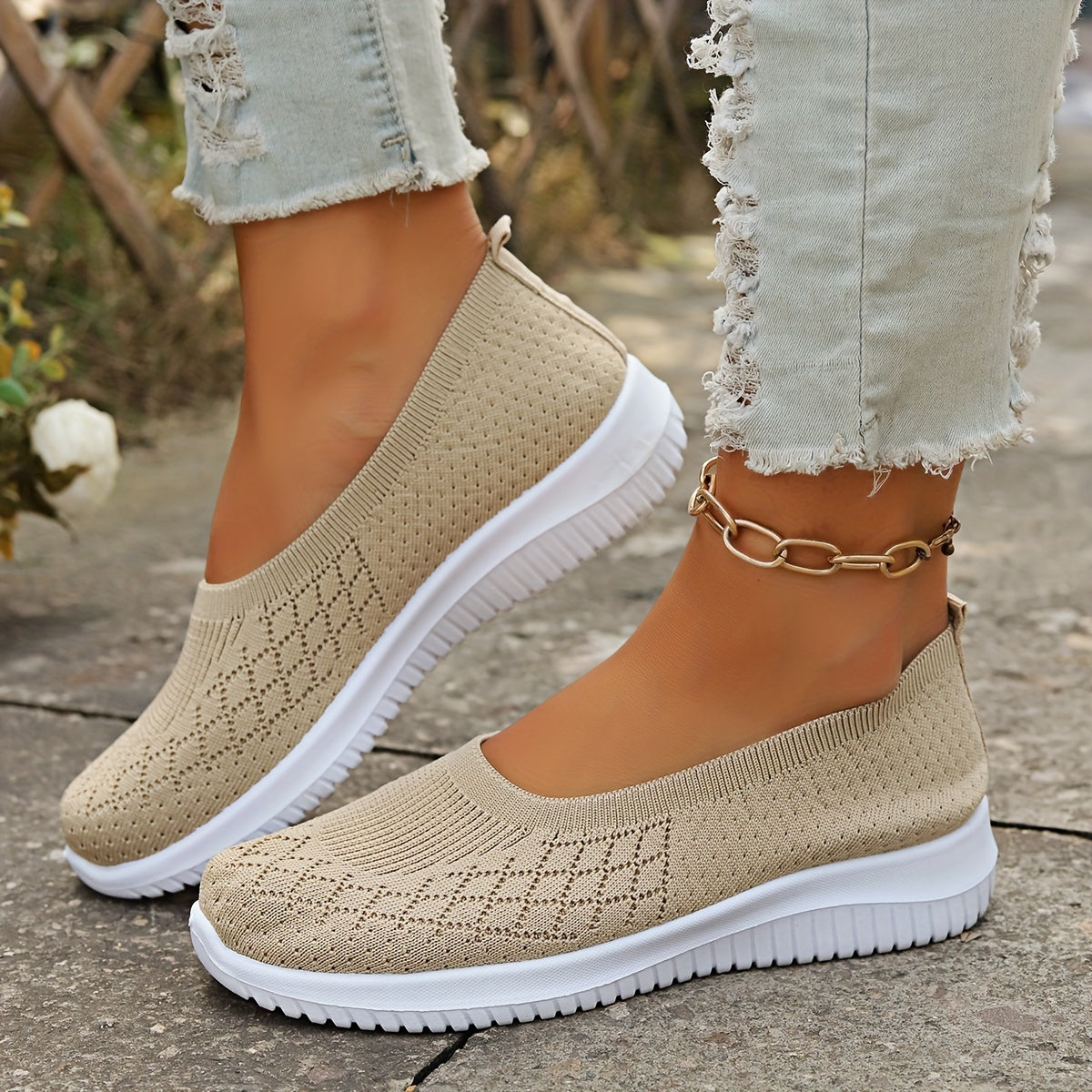 Slip on Shoes for Women | Knit Upper Closed Toe