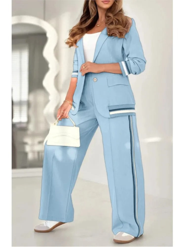 Women's Lounge Set | Tailored Blazer Straight Trousers