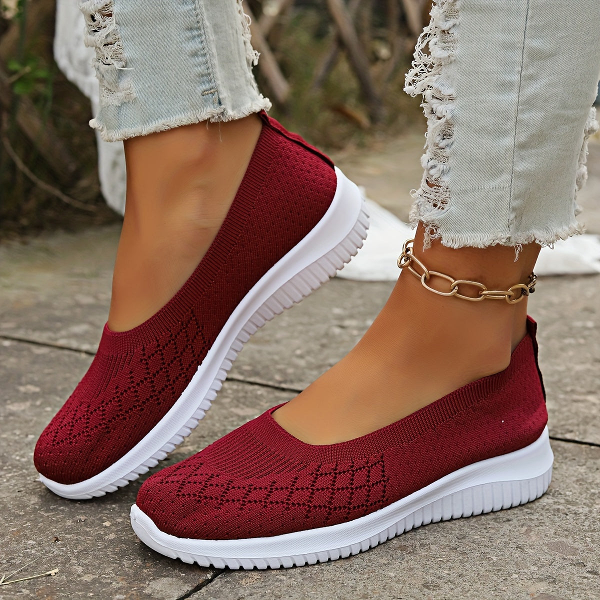 Slip on Shoes for Women | Knit Upper Closed Toe
