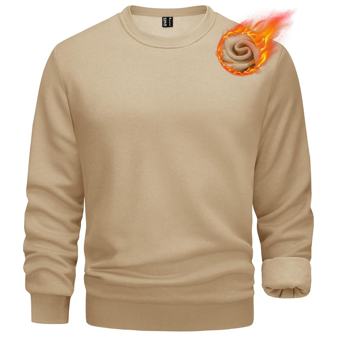 Men's Fleece Lined Casual Sweater – Khaki