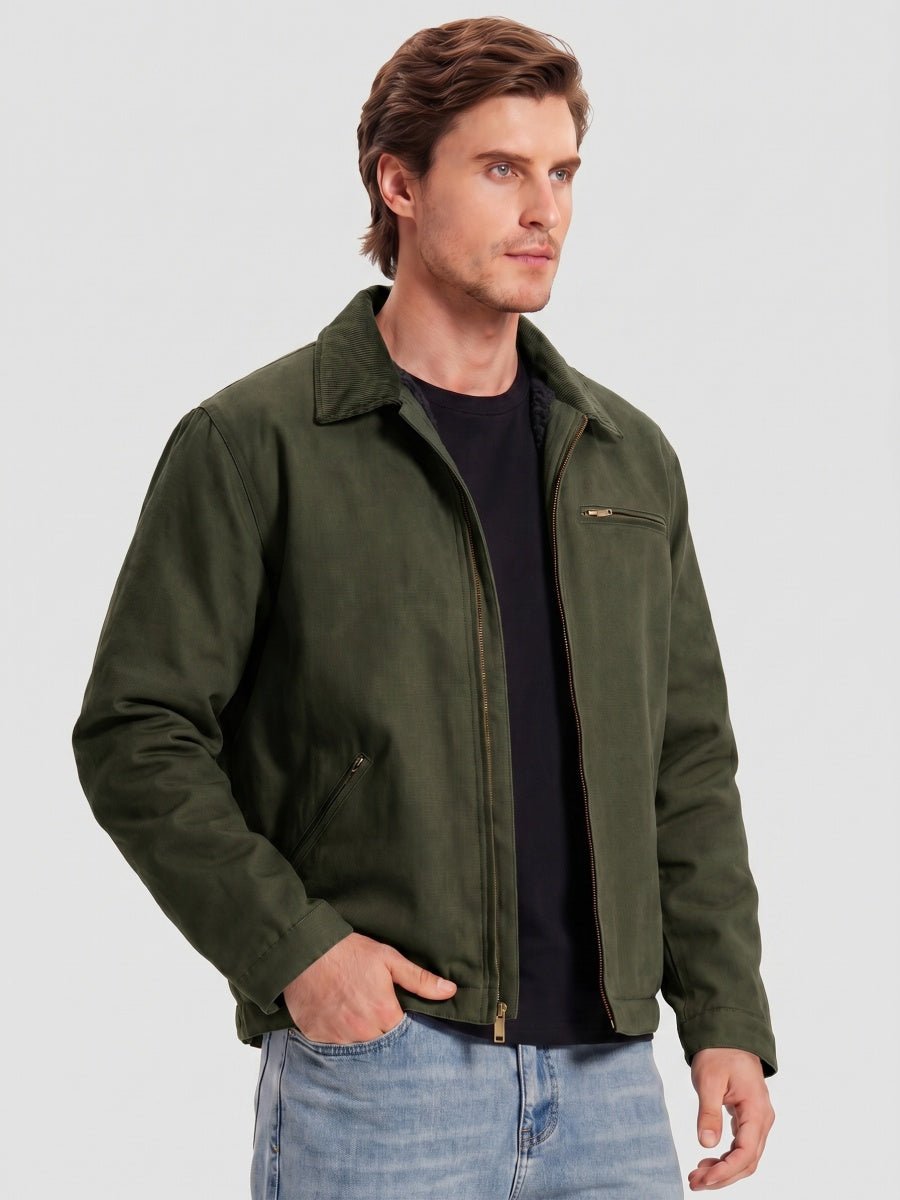 Men's Canvas Workwear Jacket – Army Green