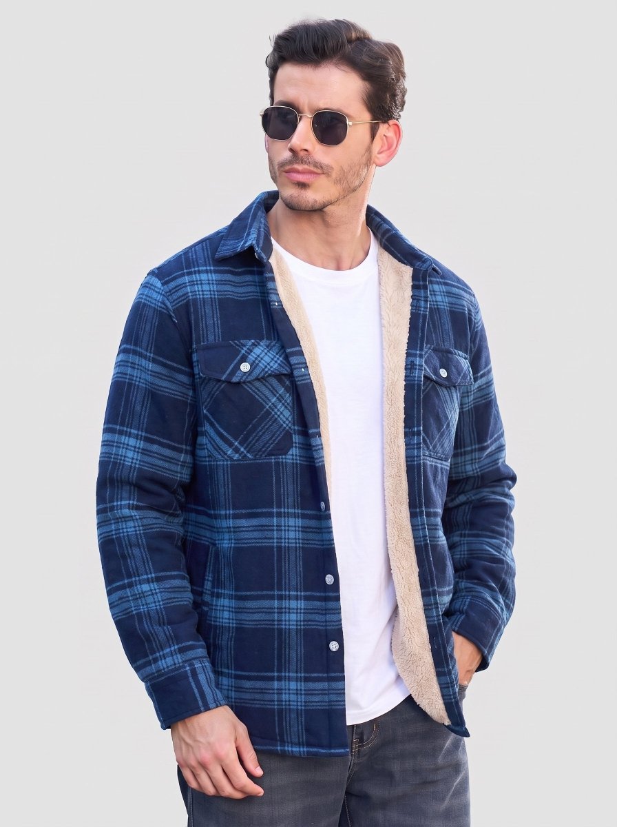 Men's Work Flannel Shirt with Fleece Lining