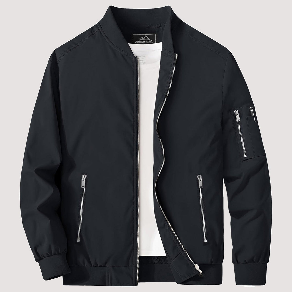 Men's Casual Lightweight Zip-Up Bomber Jacket
