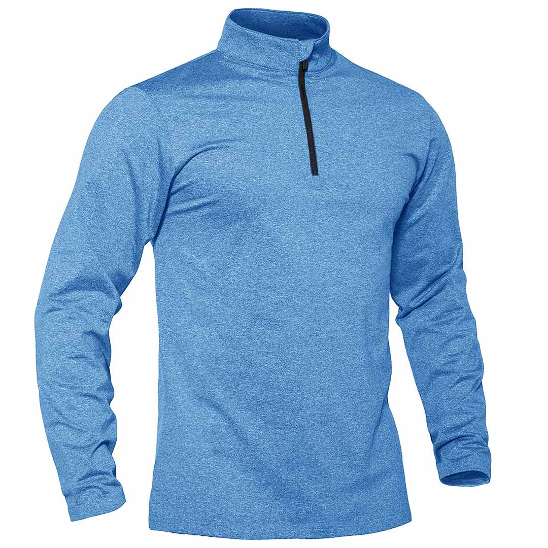 Men's Fleece Thermal Lined Quarter-Zip Sweater – Sky Blue