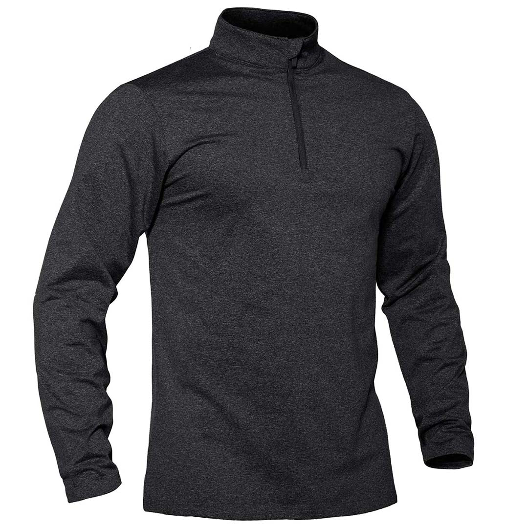 Men's Fleece Thermal Lined Quarter-Zip Sweater – Black