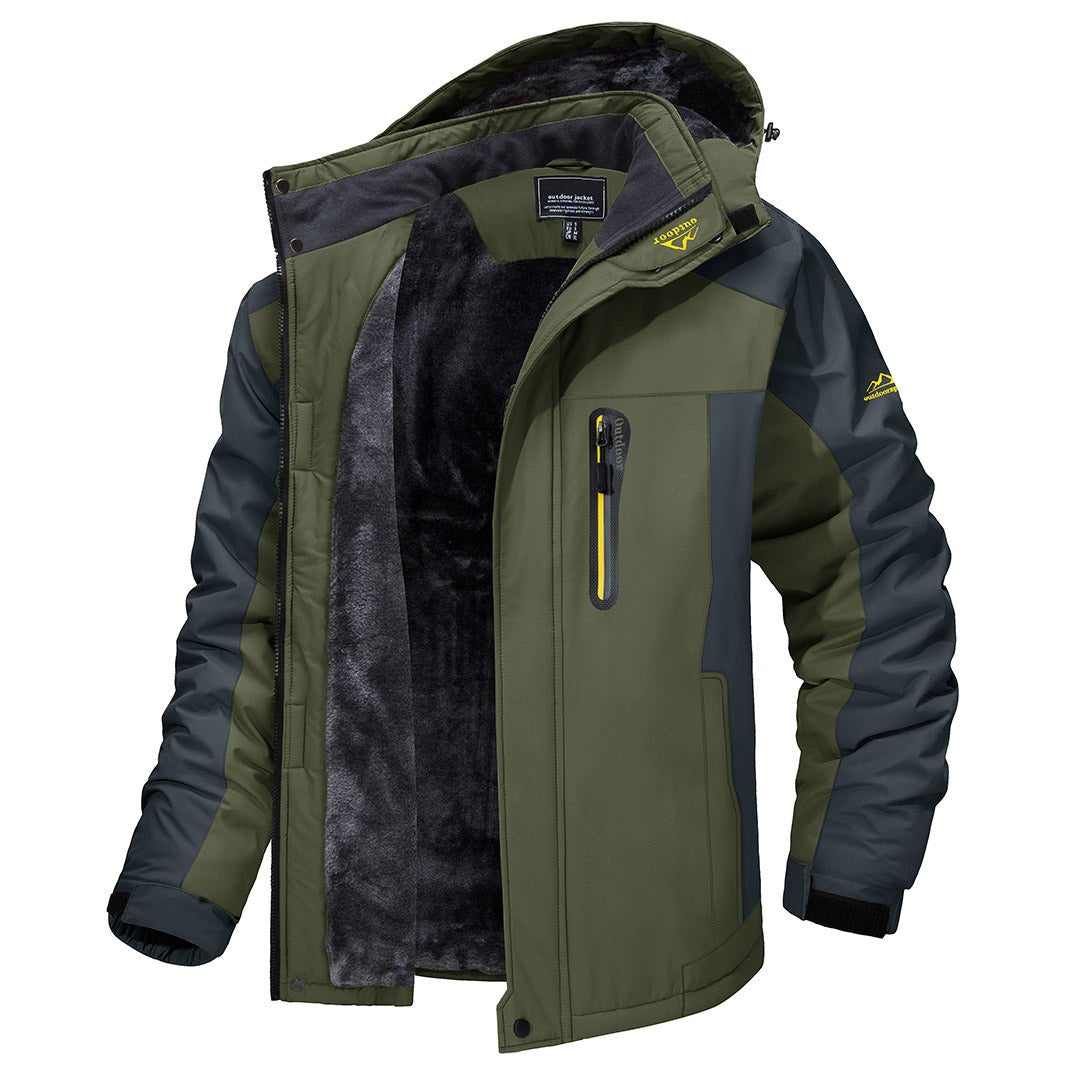 Men's Fleece Lined Warm Fleece Jacket – Army Green