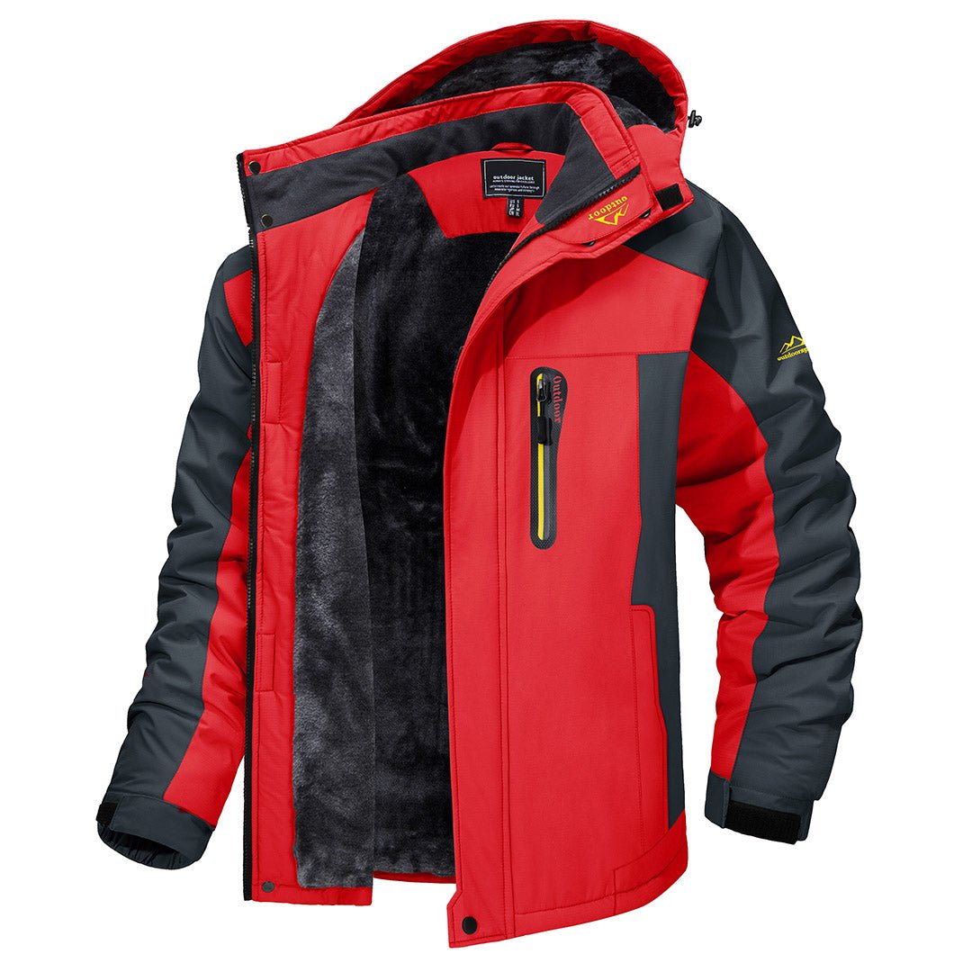 Men's Fleece Lined Warm Fleece Jacket – Red