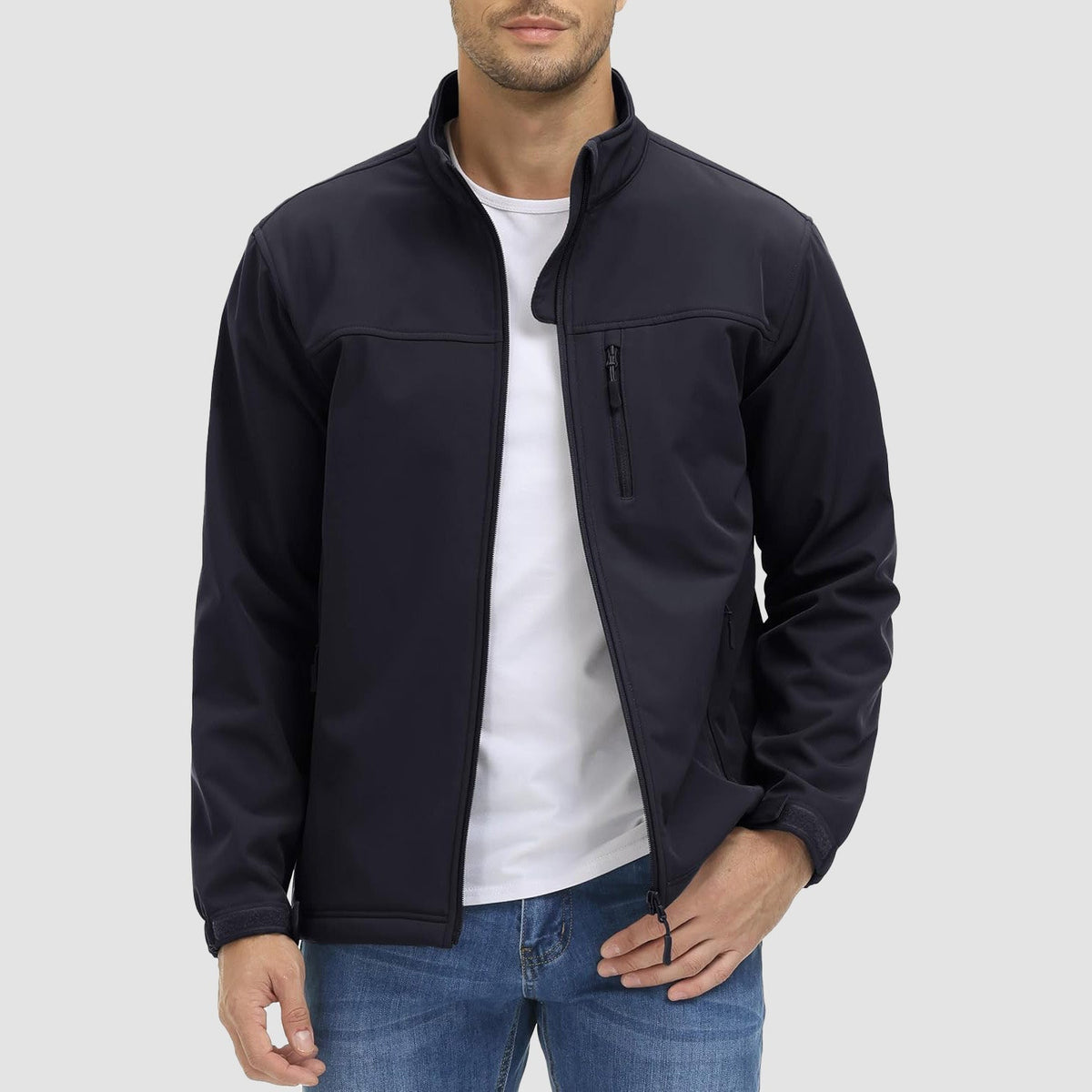 Men's Fleece Winter Jacket – Black, Army Green, Khaki, Dark Gray
