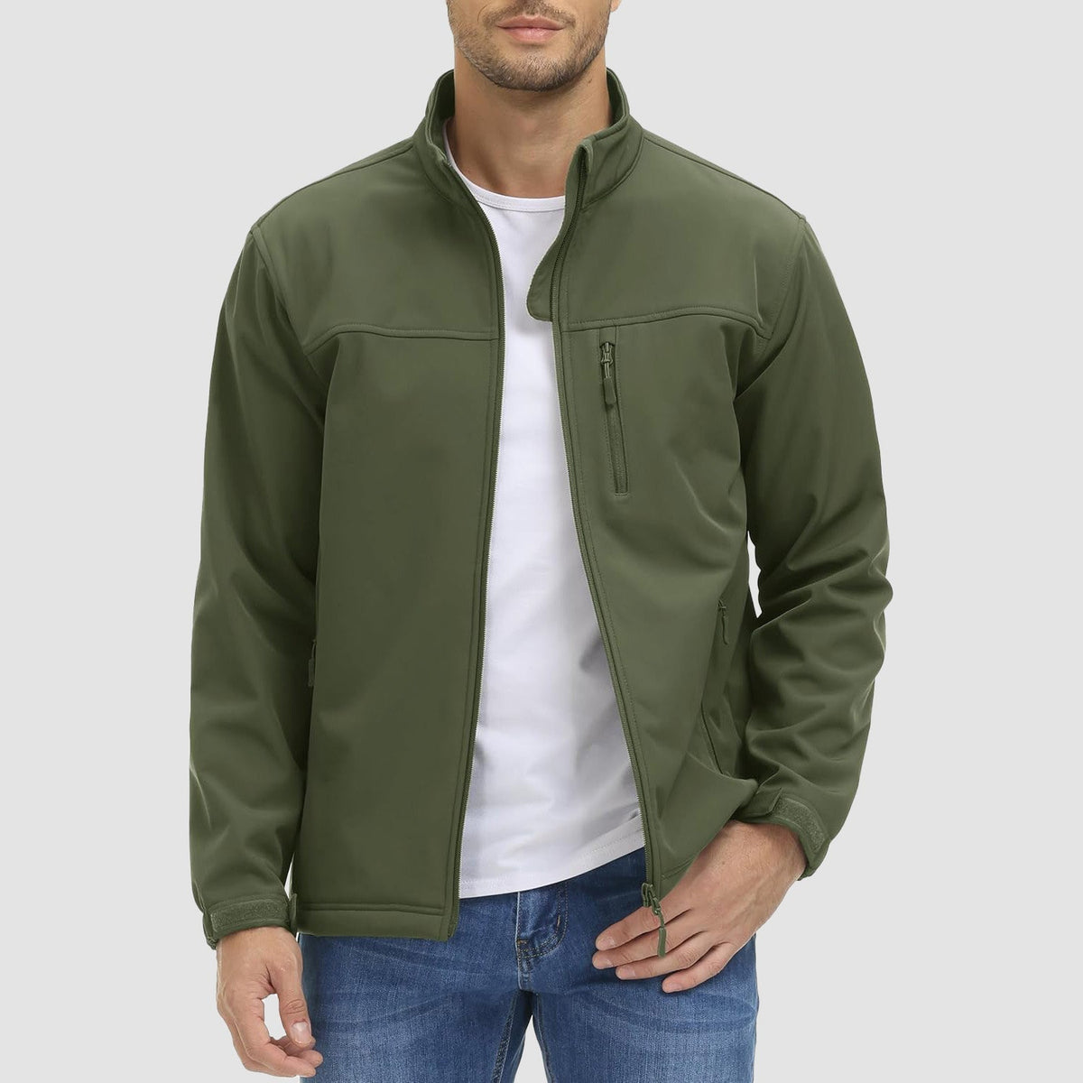 Men's Fleece Lined Soft Fleece Jacket – Army Green