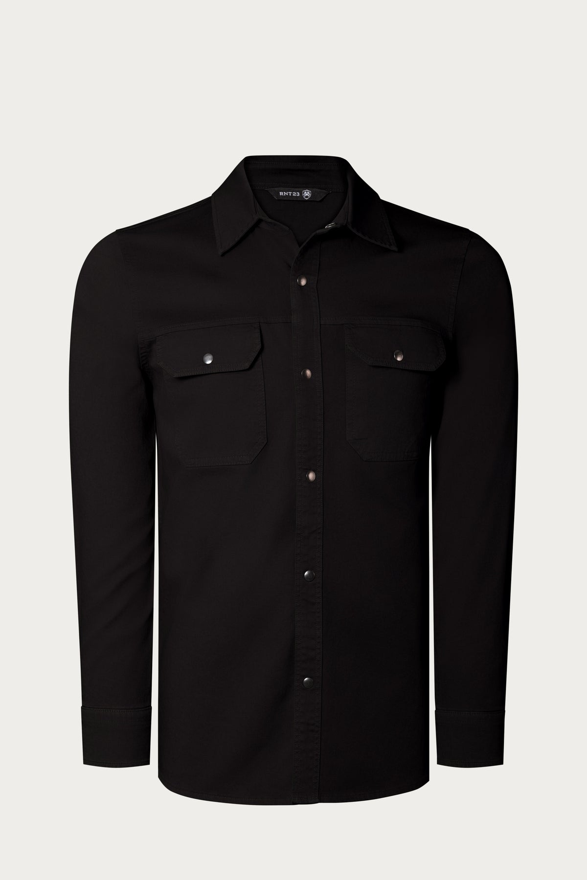 Men's Cotton Collared Shirt – Black