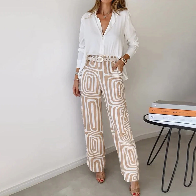 Janet | Women's Two-Piece Set | Long-sleeve Shirt and Matching Trousers
