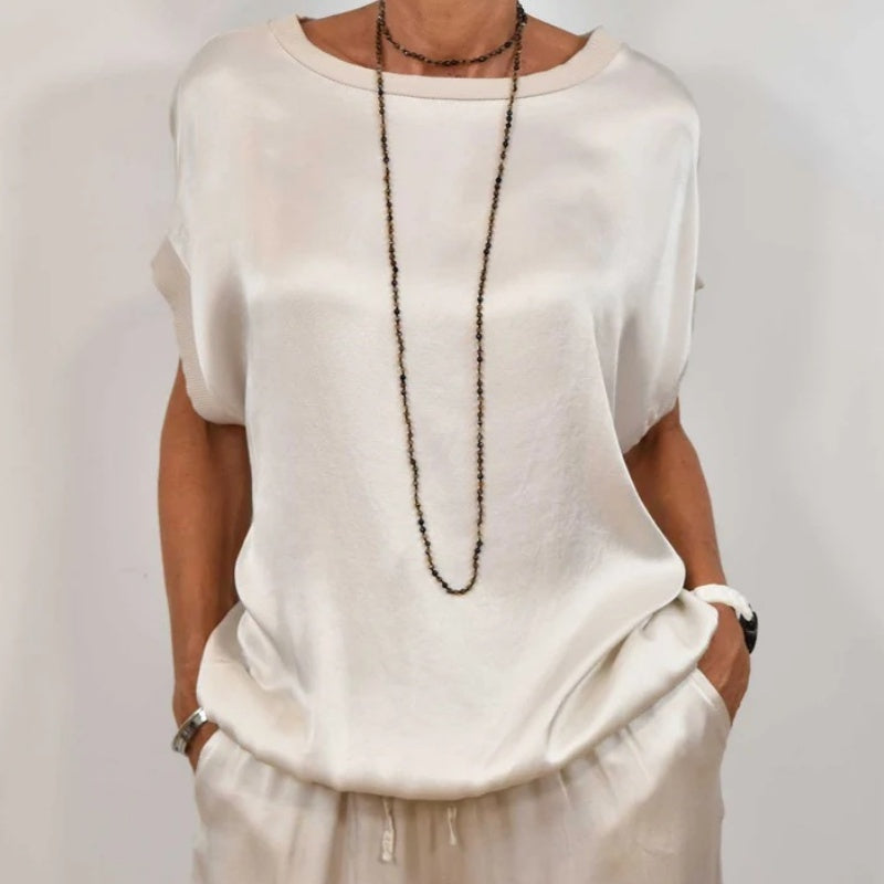 Women's Two-Piece Set | Loose Silhouette Top and Trousers