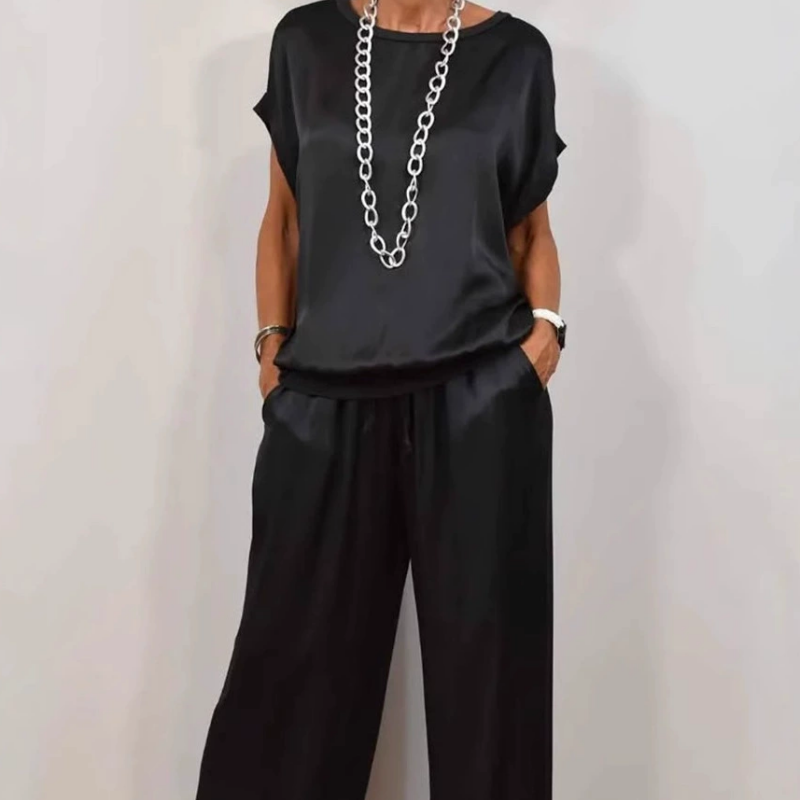 Women's Two-Piece Set | Loose Silhouette Top and Trousers