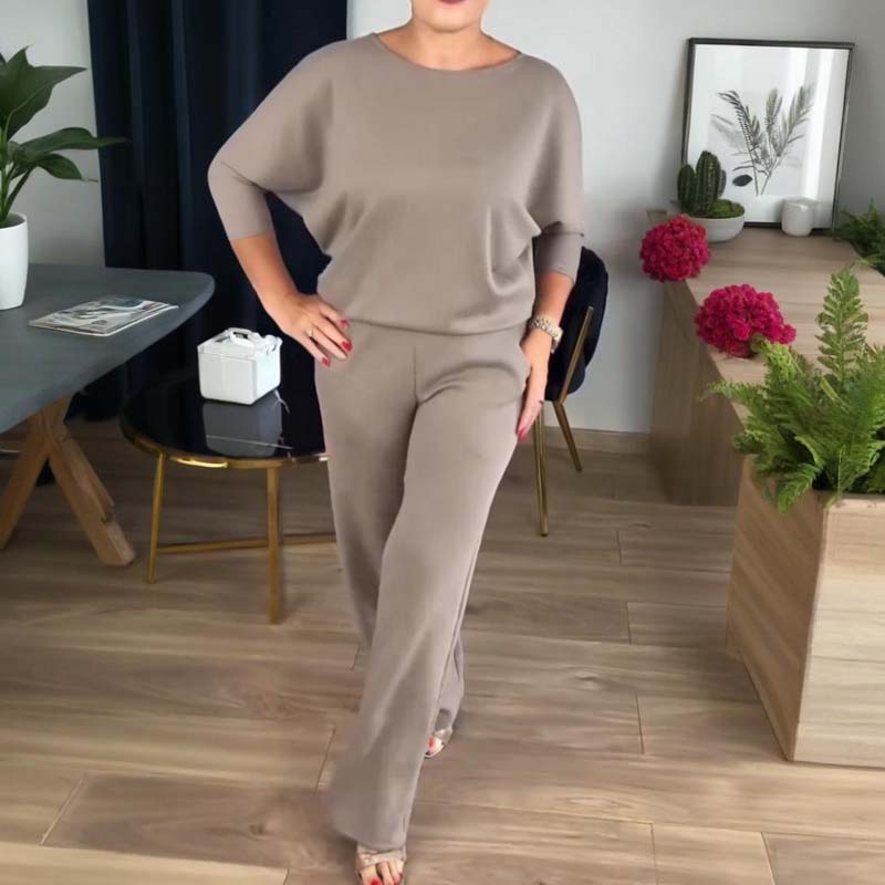 Women's Three-Piece Set | Longline Cardigan Straight Trousers